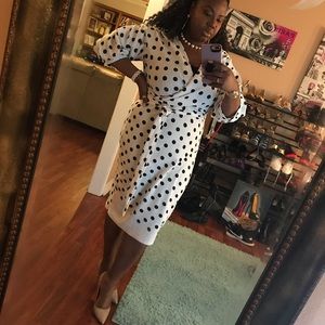 Black & white polka dot dress